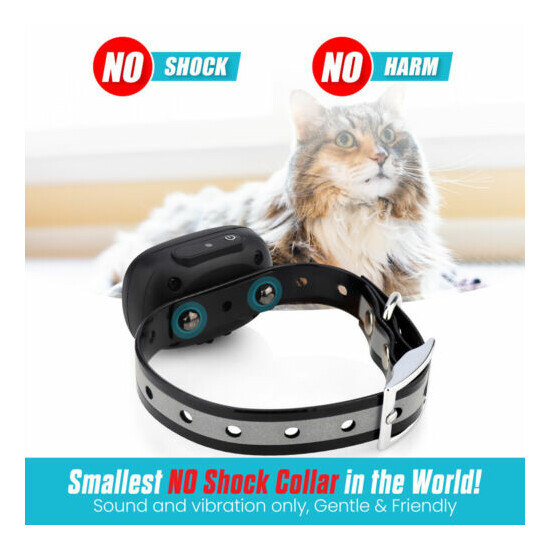Vibrating Cat Collar - NO Shock - Cat Training Collar w/ Remote - Fits All Cats image {2}