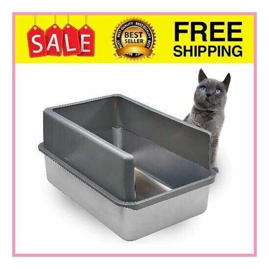 iPrimio Stainless Steel Cat Litter Box, X-Large - Brand New image {1}