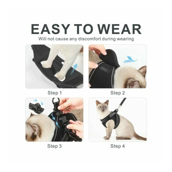 Otunrues Cat Harness and Leash Set for Walking Escape Proof, Easy-to-WEAR Adj... image {4}