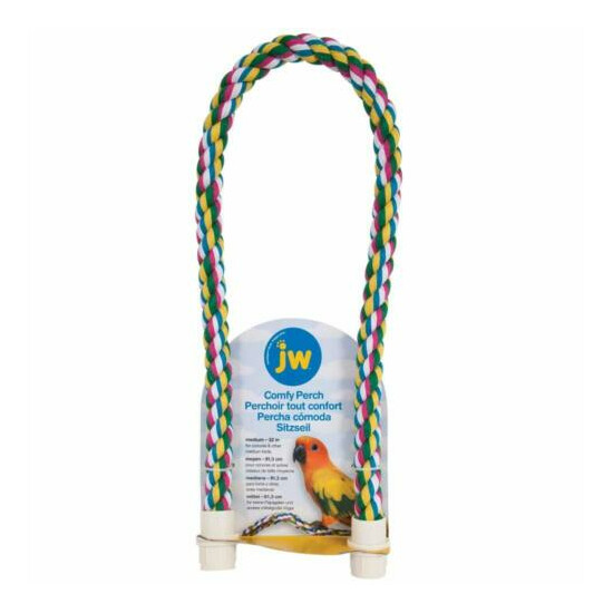 JW Twists & Bends Parrot Perch For Birds Flexible Multi-color Rope, 32" image {3}