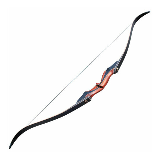 60'' Archery Takedown Recurve Bow Set Arrows Right Hand Hunting Target 30-50lb Thumb {3}