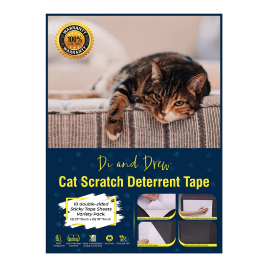 10-Pack Cat Scratch Deterrent Tape – Double Sided Anti Cats Scratching Sticker image {1}