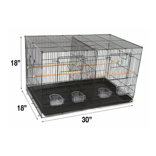 Large Lot-4 With Divider Aviary Canary Flight Bird Breeding Cage 30"x18"x18"H  image {2}