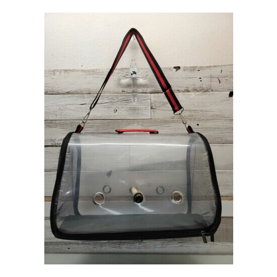 Portable Bird Carrier Travel Cage Pet Mesh Folding Transparent Breathable Bag  image {1}