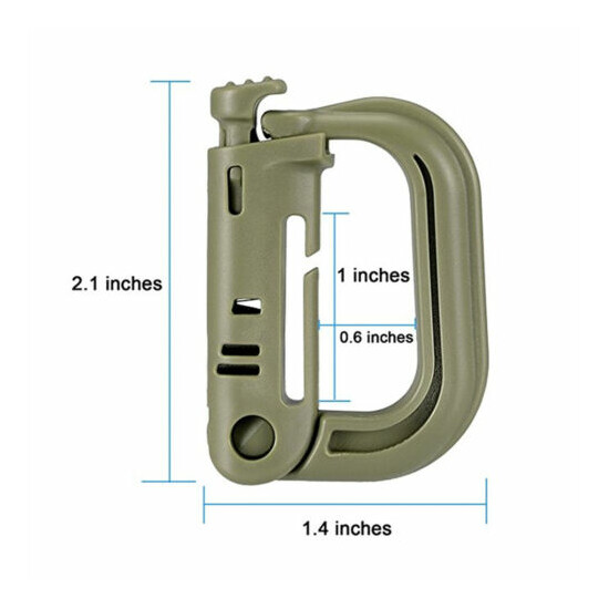 10 Pcs Multipurpose D-Ring Grimloc Locking for Molle Webbing with Zippered Pouch image {12}