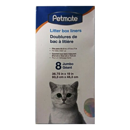 Petmate Litter Box Liners - 8 Jumbo Liners 36.75" x 19" image {1}