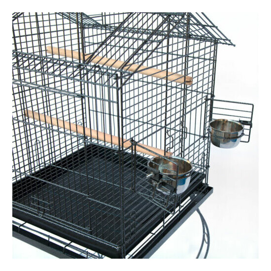 Large Pagoda Roof Top Lovebird Cockatiels Finch Parakeets Bird Cage W/Stand 347  image {4}