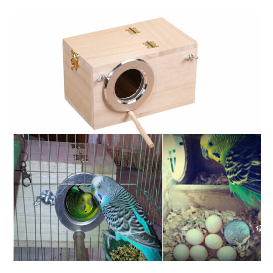 Wooden Nest Pet Parrot Budgies Parakeet Breeding Nesting Box Bird Supplies image {1}