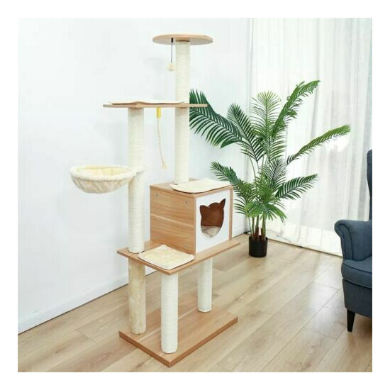 Made4Pets 65.6 Inches Modern Cat Tree 6 Levels Cat Tower with Sturdy Scratching image {2}