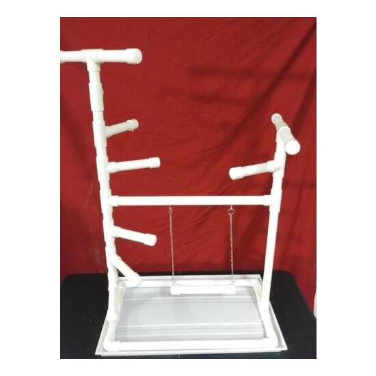 42" Tall 1" PVC Macaw Perch \ Stand \ Swing \ Play Gym w Pan **FREE SHIPPING!**  image {3}