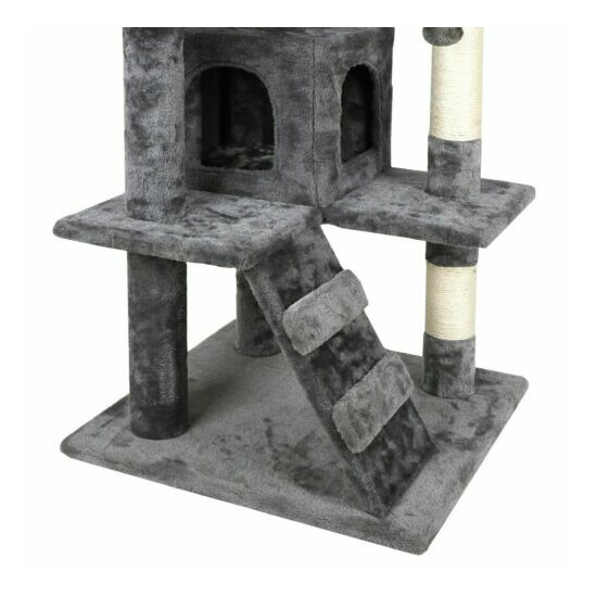 53" Cat Tree Scratching Condo Kitten Activity Tower Playhouse W/ Cave & Ladders  image {7}