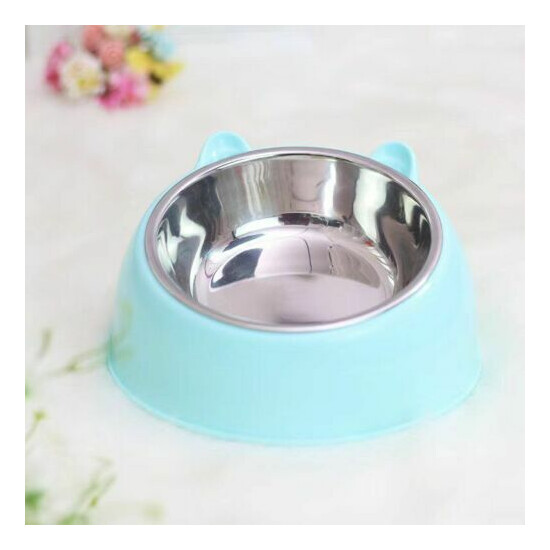 Cat Ear Stainless Steel Pet Feeding or Drinking Kitty Food or Water Dish Bowl image {5}