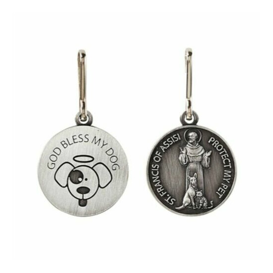 God Bless My Dog St. Francis Pet Medal Double Sided image {1}