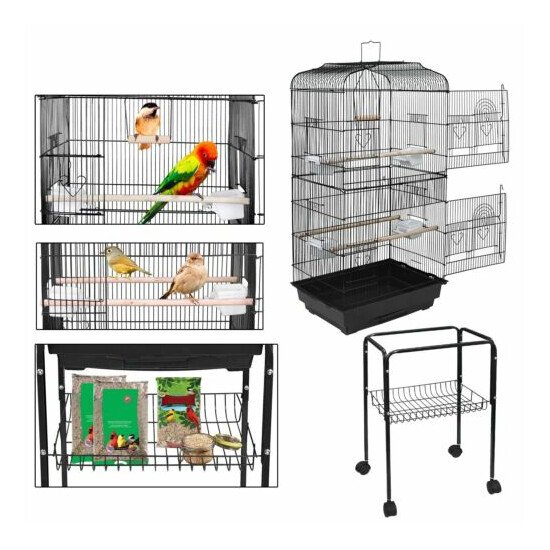 59" Large Bird Parrot Pet Cage Chinchilla Cockatiel Conure House with Stand image {2}