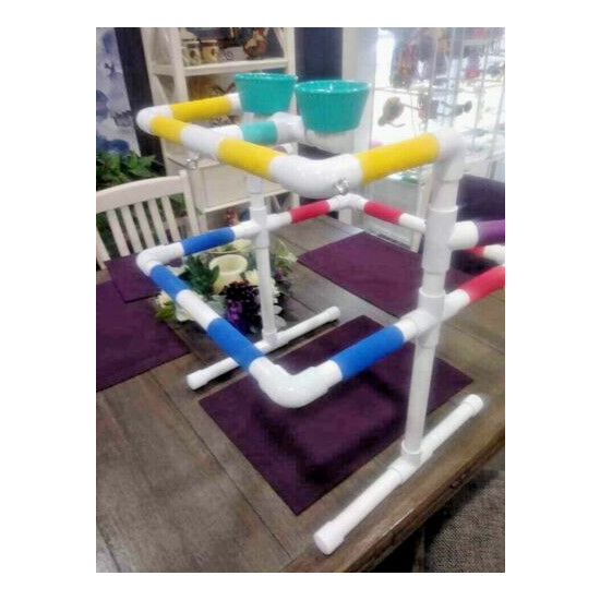 1/2" pvc Parrot Perch two tier Tabletop Play Gym Stand Birds Love Them!  image {4}