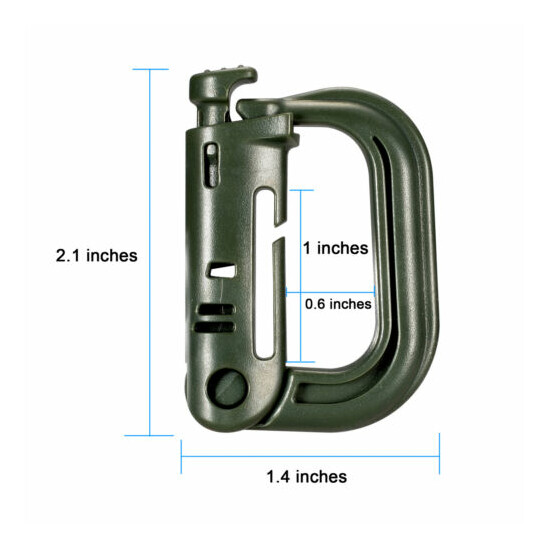 10 Pcs Multipurpose D-Ring Grimloc Locking for Molle Webbing with Zippered Pouch image {17}