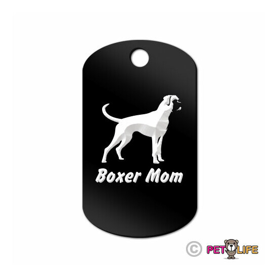 Boxer Mom Engraved Keychain GI Tag dog Many Colors image {1}
