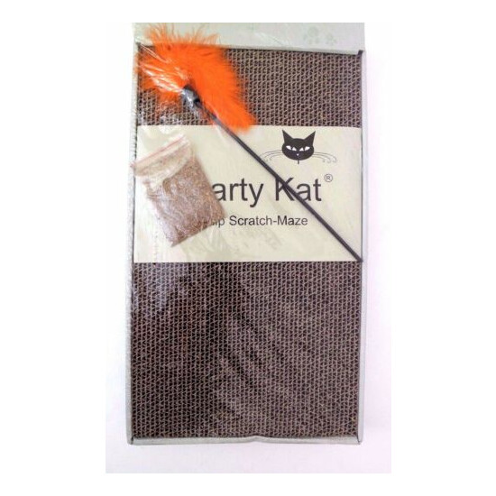 Smarty Kat Kitten Catnip Scratch-Maze Cat Board With Cat Toy 18" X 10" NWT NEW image {2}