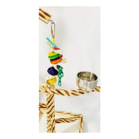 Birds LOVE TigerTail Play Gym Tabletop w Cup, Toy Hanger and Free Parrot Toy Inc image {4}