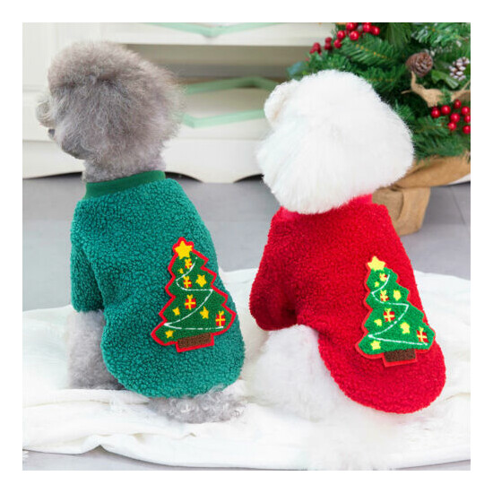 Christmas Dog Clothes Soft Fleece Dog Jacket Pet Coat Sweater Puppy Cat Jumper image {3}