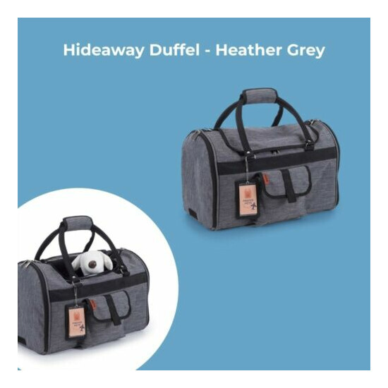 NEW PET TRAVEL CARRY Duffel AIRLINE APPROVED Heather Gray USA MADE LUXARY image {4}