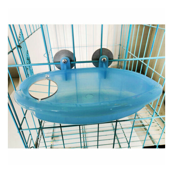 Parrot Bathtub With Mirror Pet Cage Accessories Bird Mirror Bath Shower BoxUTJQ image {2}