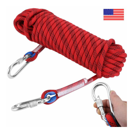 12MM Safety Climbing Rappelling Rope Outdoor Mountaineering Cord Rescue Gear USA Thumb {1}