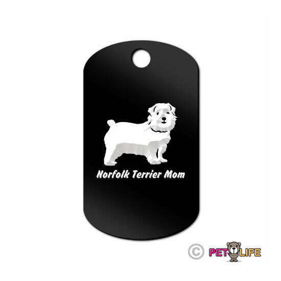 Norfolk Terrier Mom Engraved Keychain GI Tag dog v2 Many Colors image {1}