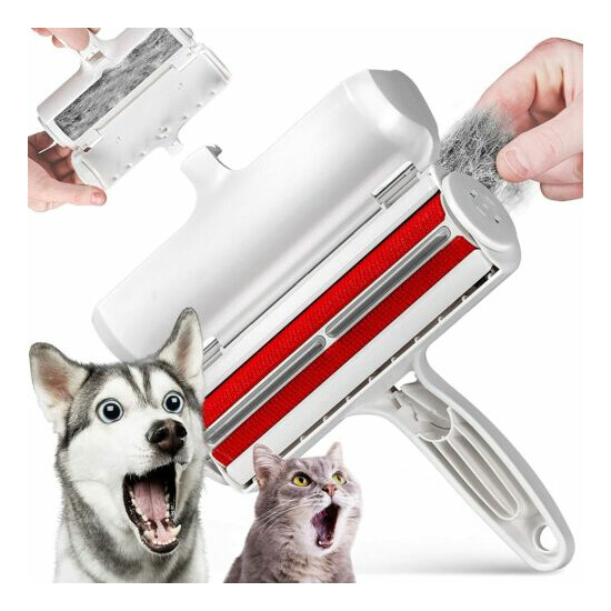 Pet Dog Cat Hair Lint Remover Fur Roller Sofa Clothes Cleaning Brush Reusable image {1}