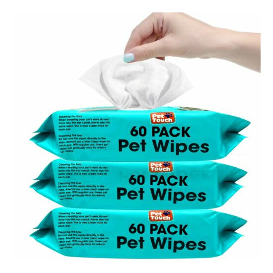 All Purpose Dogs Cats Ear Mouth Paw Cleaning Wet Alcohol Free Pet Wipes Bulk Lot image {4}