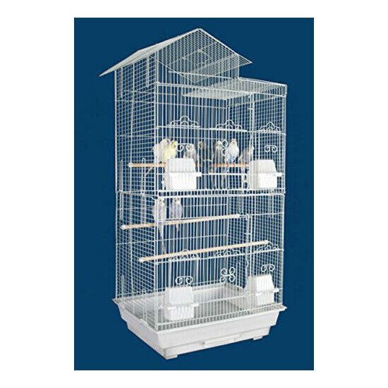 65" Large Deluxe Roof Top Bird Cage W/Stand Canary Parakeet Cockatiel LoveBird image {2}