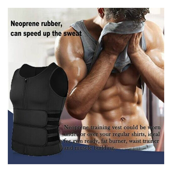 Men's Neoprene Weight Loss Sauna Sweat Vest Waist Trainer Tank Shaper Workout US image {9}