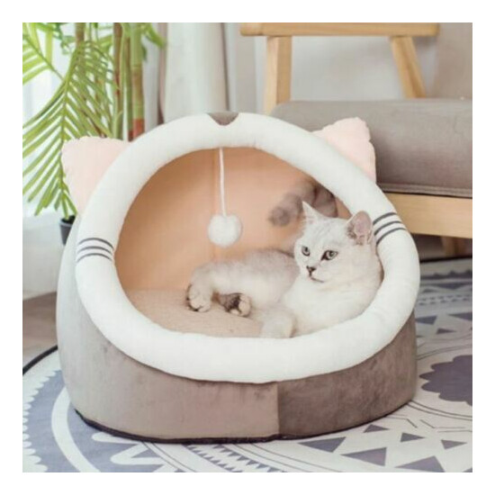 New Warm Pet Dog Cat House Bed Sofa Tent Cushion Mat Removable Kitty Puppy +ball image {1}
