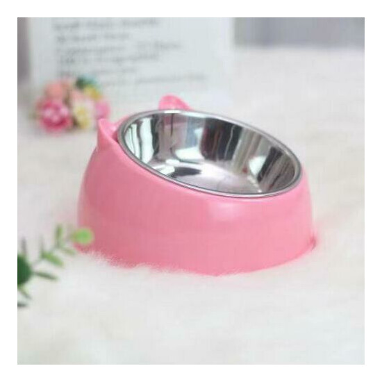 Cat Ear Stainless Steel Pet Feeding or Drinking Kitty Food or Water Dish Bowl image {7}