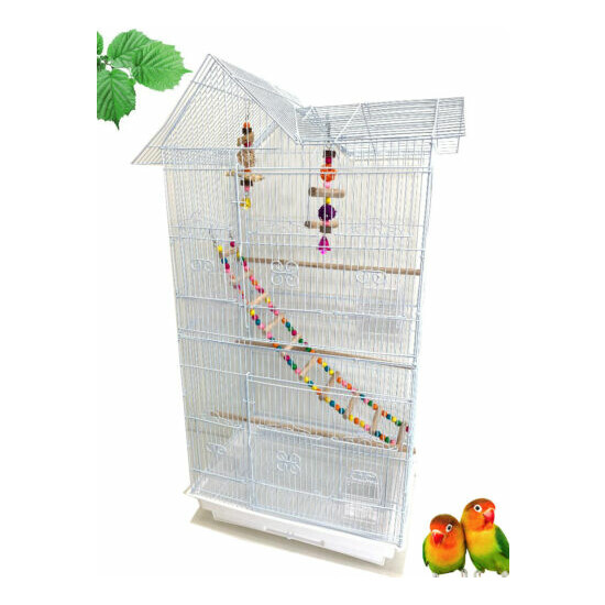 38" Bird Flight Cage With TOY Canary Parakeet LoveBird Cockatiel Finch Aviary  image {1}