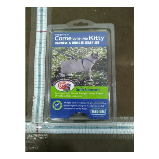 PREMIER ~Come With Me Kitty~ Royal Blue HARNESS + BUNGEE LEASH Size Medium  image {1}
