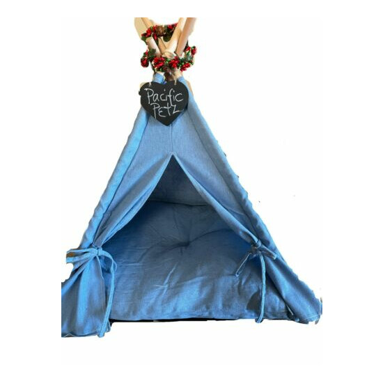 Pet Teepee Tent House Bed w/Cushion, 24", PacificPetz, Dog Puppy Cat Kitten image {7}