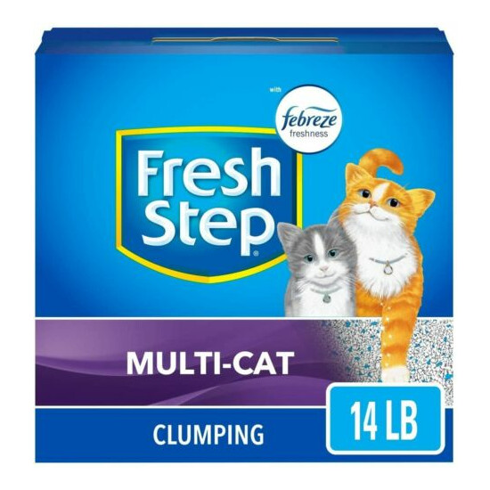 Fresh Step Scented Clumping Cat Litter with The Power of Febreze,Dust Free,14 lb image {2}