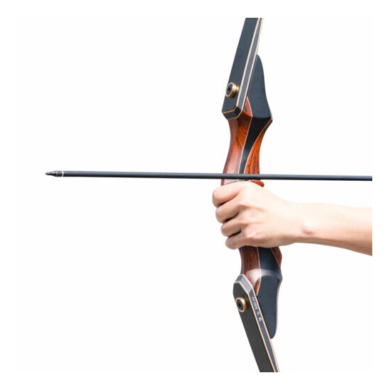 60'' Archery Takedown Recurve Bow Set Arrows Right Hand Hunting Target 30-50lb Thumb {7}