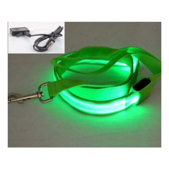 RECHARGEABLE 4FT GLOW LIGHT LEASH (1FT LED) LEAD FOR dog pet night safety flash image {7}