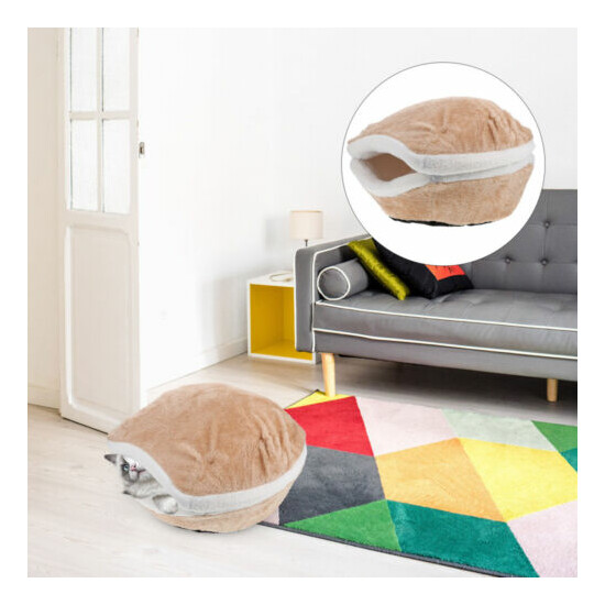 1PC Pet Burger Shell Nest Warm Cat Sleeping Bag Cat Supplies (Within 5KG Cat) image {2}