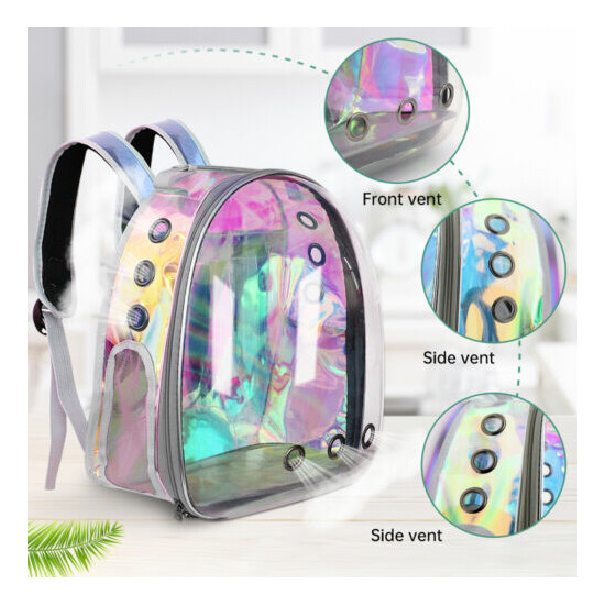 Pet Portable Carrier Backpack Space Capsule Small Dog Cat Travel Bag Transparent image {3}