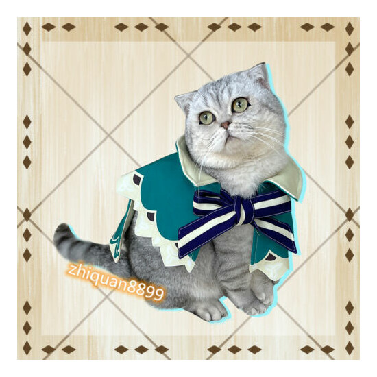 Game Genshin Impact Venti Little Cat Clothes Cloak Coat Hat Pet Cosplay Uniform image {3}