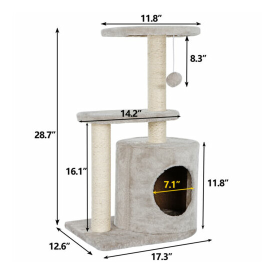 Cat Tree Luxury Cat Tower with Condo Fully Wrapped Scratching Sisal Posts image {3}
