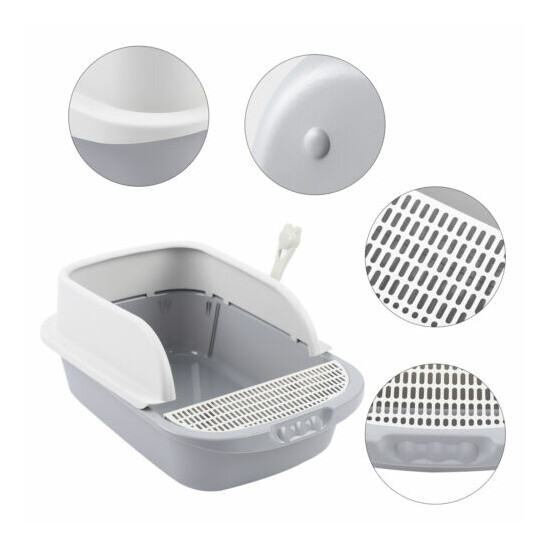 Cat Litter Box Anti-Splash Bedpan Toilet Enclosure Cleaning Supplies w/Shovel US image {3}