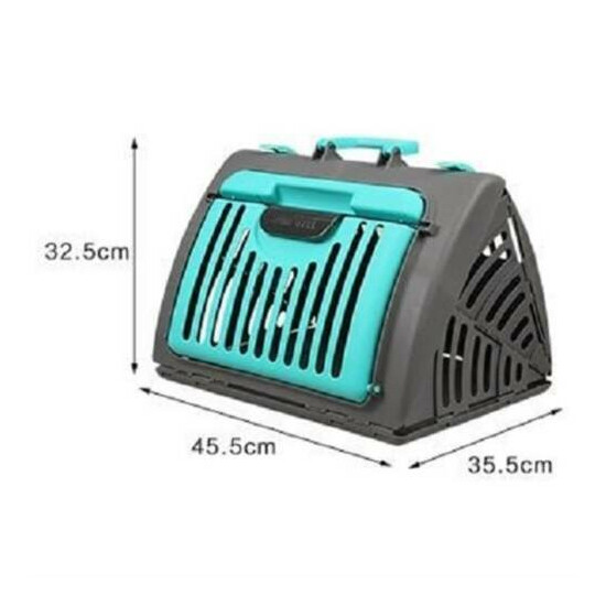  Collapsible Pet Carrier Cat Kitten Puppy Travel Carrier Plastic Crate 18"x 14"  image {5}