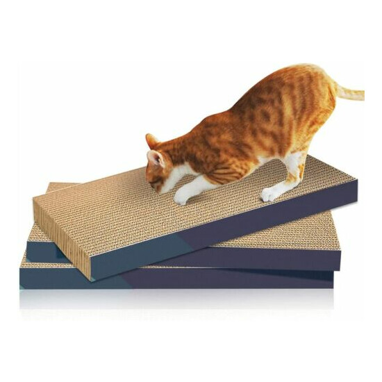 Cat Scratcher Cardboard Scratching Pad Toy Cat Lounge Sofa Bed Grind Claws 3PCS image {1}