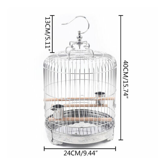 Stainless Steel Bird Cage Parrot Travel Carrier Hanging Cage Bird Perch Durable  image {2}