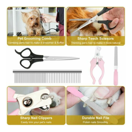 Pet Dog Cat Clippers Electric Hair Trimmer No Noise Shaver Scissor Grooming Kit image {4}
