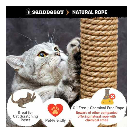 1 ROLL - Sisal Rope 1/4 In x 500 Ft- Cat Scratching Post Toys - Chemical Free image {3}